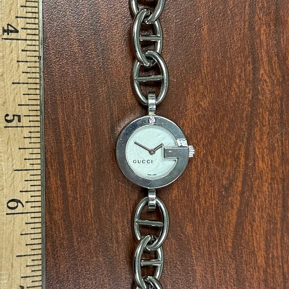 Gucci diamond stainless steel watch 22mm